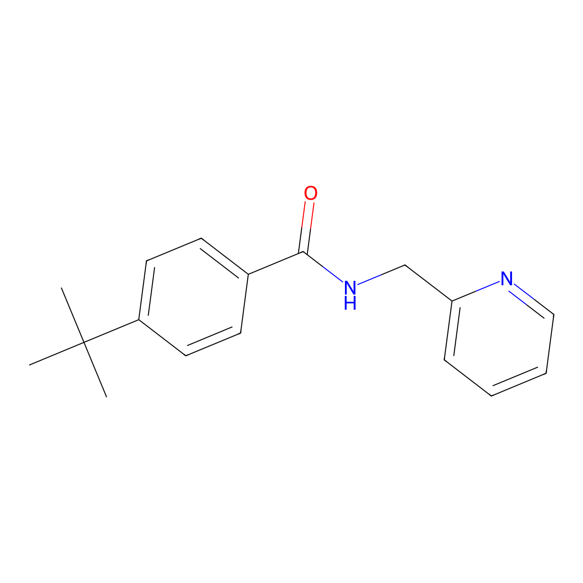 4-tert-butyl-N-(pyridin-2-ylmethyl)benzamide molecular structure, CAS 313980-70-0
