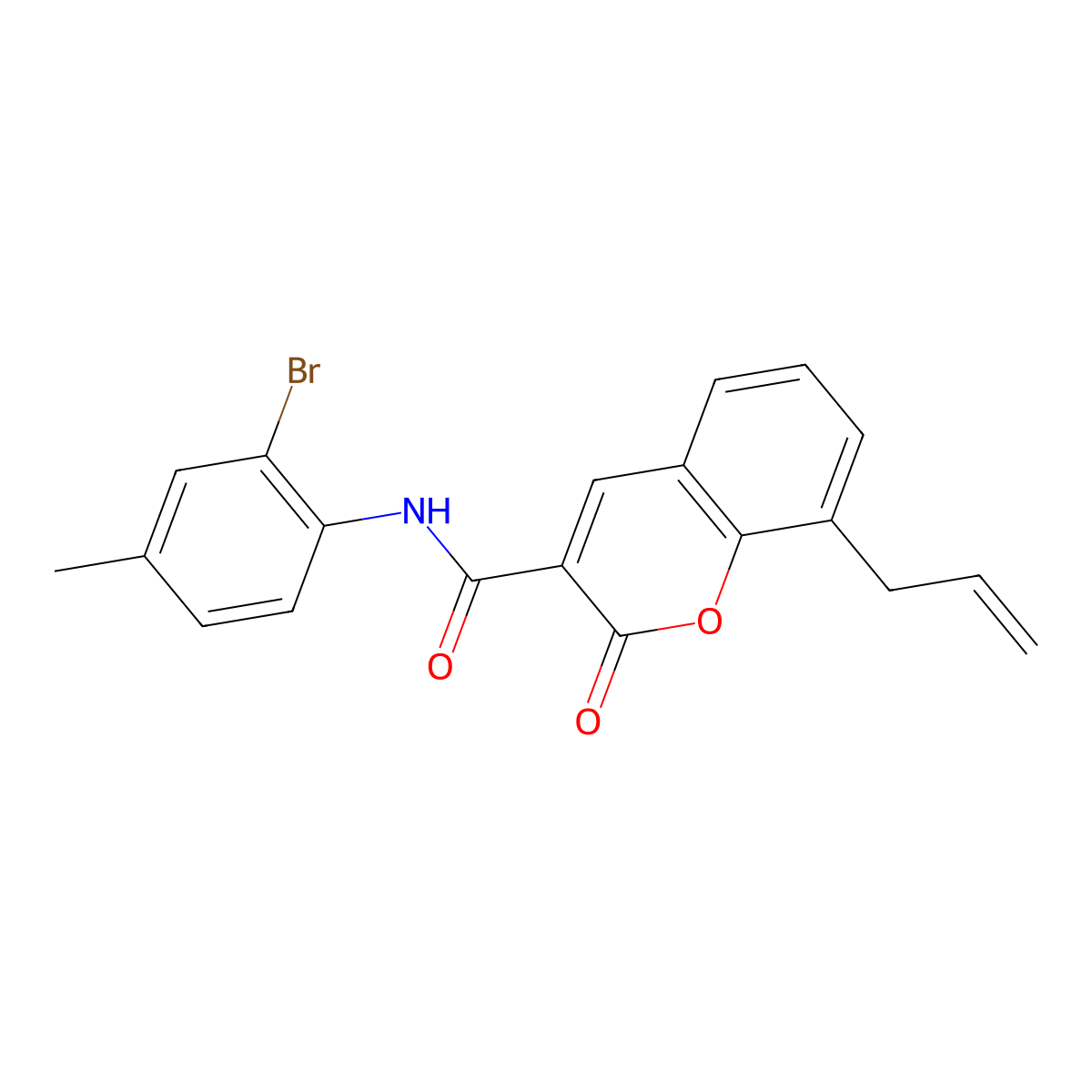 8-allyl-N-(2-bromo-4-methylphenyl)-2-oxo-2H-chromene-3-carboxamide molecular structure, CAS 313980-71-1