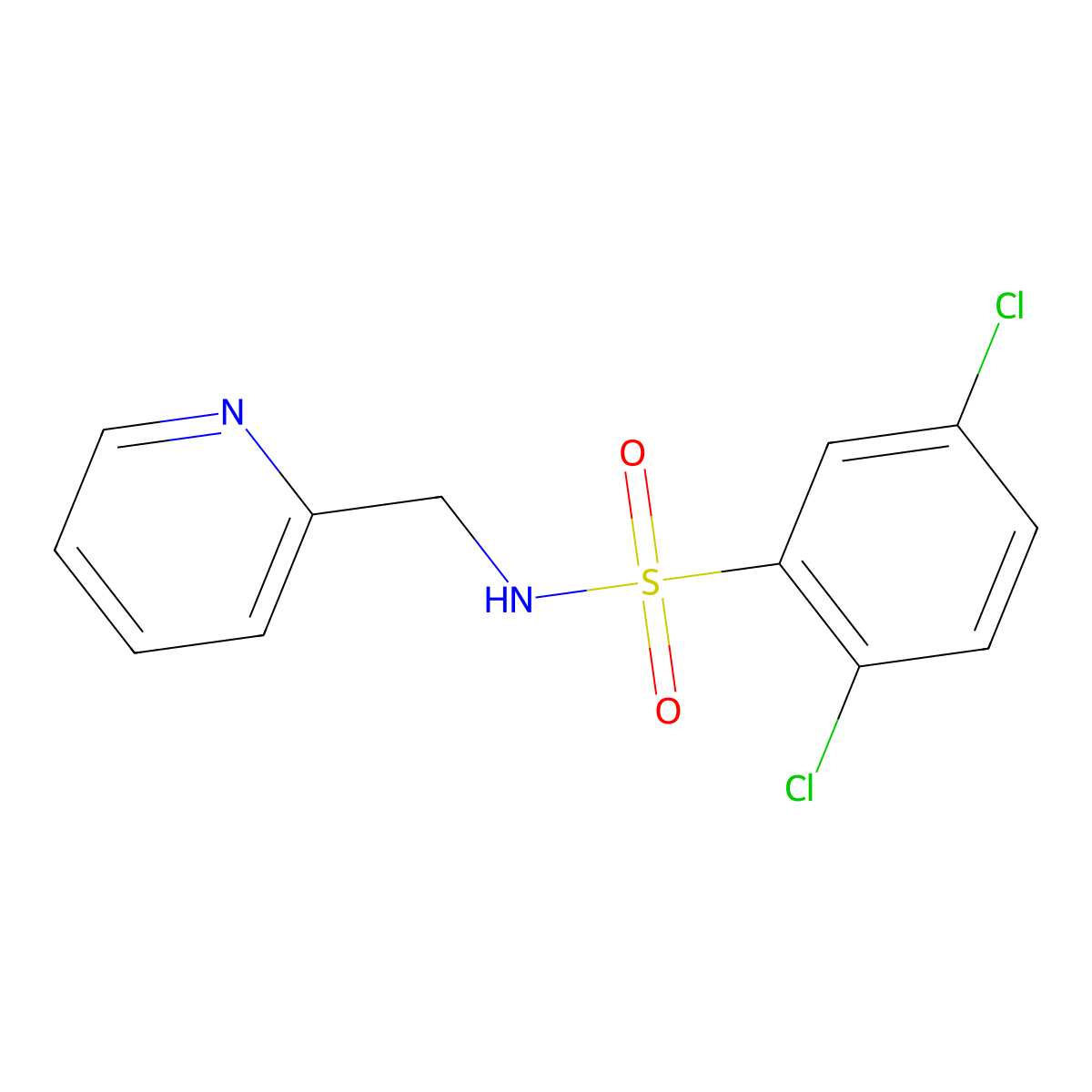 2,5-dichloro-N-(pyridin-2-ylmethyl)benzenesulfonamide molecular structure, CAS 313980-74-4