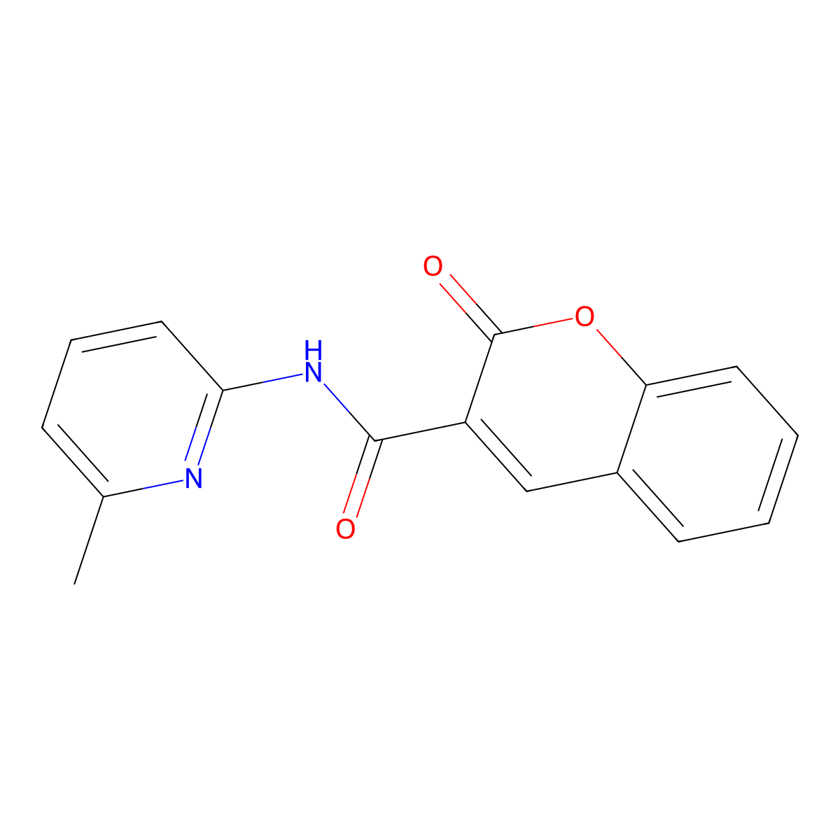 N-(6-methylpyridin-2-yl)-2-oxo-2H-chromene-3-carboxamide molecular structure, CAS 313980-76-6