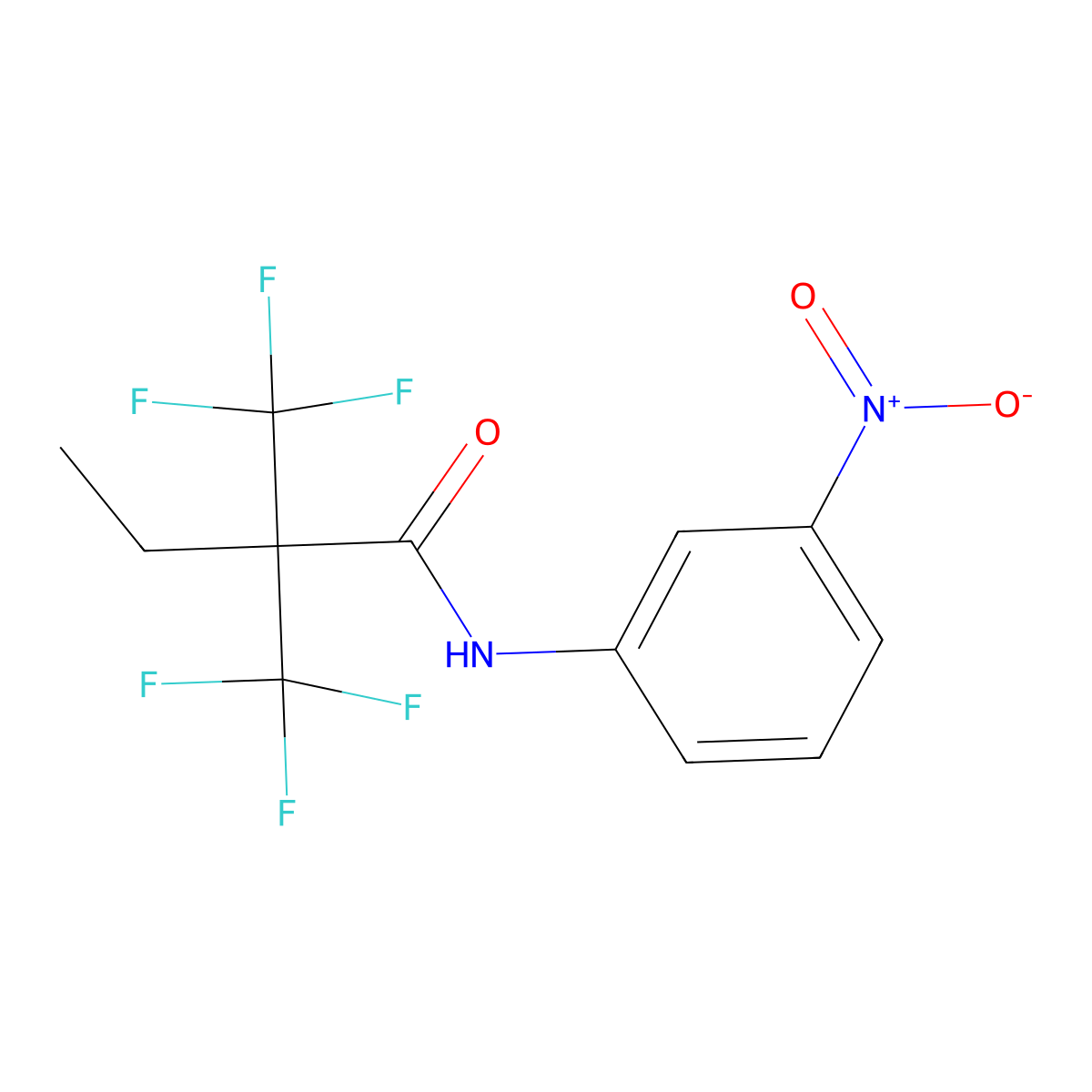 N-(3-nitrophenyl)-2,2-bis(trifluoromethyl)butanamide molecular structure, CAS 313981-05-4
