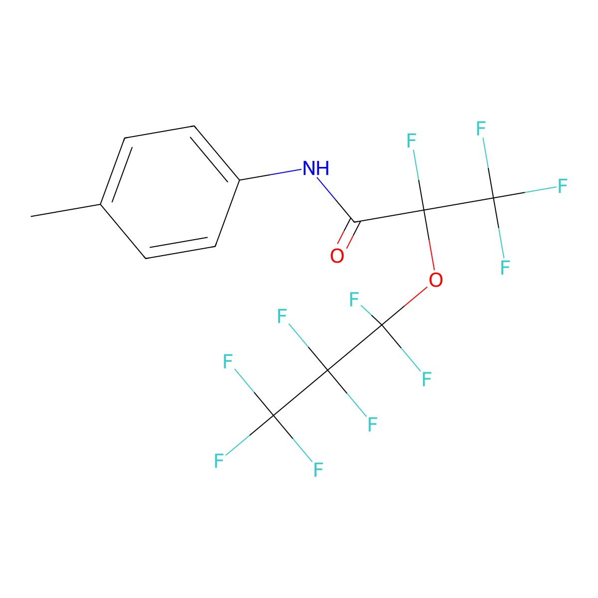 2,3,3,3-Tetrafluoro-2-(1,1,2,2,3,3,3-heptafluoropropoxy)-N-(4-methylphenyl)propanamide molecular structure, CAS 313981-12-3