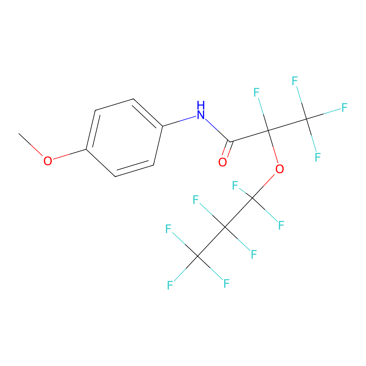 2,3,3,3-Tetrafluoro-2-(1,1,2,2,3,3,3-heptafluoropropoxy)-N-(4-methoxyphenyl)propanamide molecular structure, CAS 313981-14-5