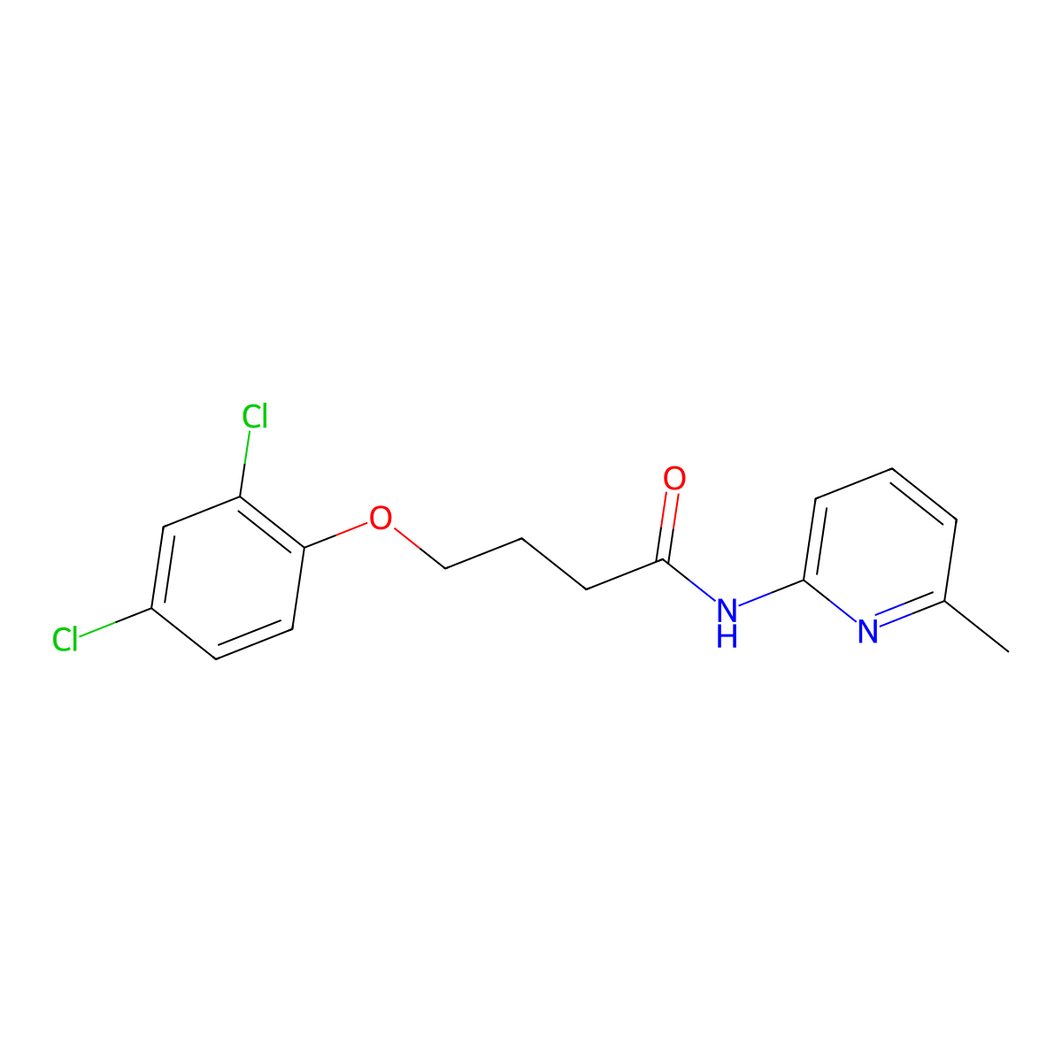 4-(2,4-dichlorophenoxy)-N-(6-methylpyridin-2-yl)butanamide molecular structure, CAS 313981-20-3