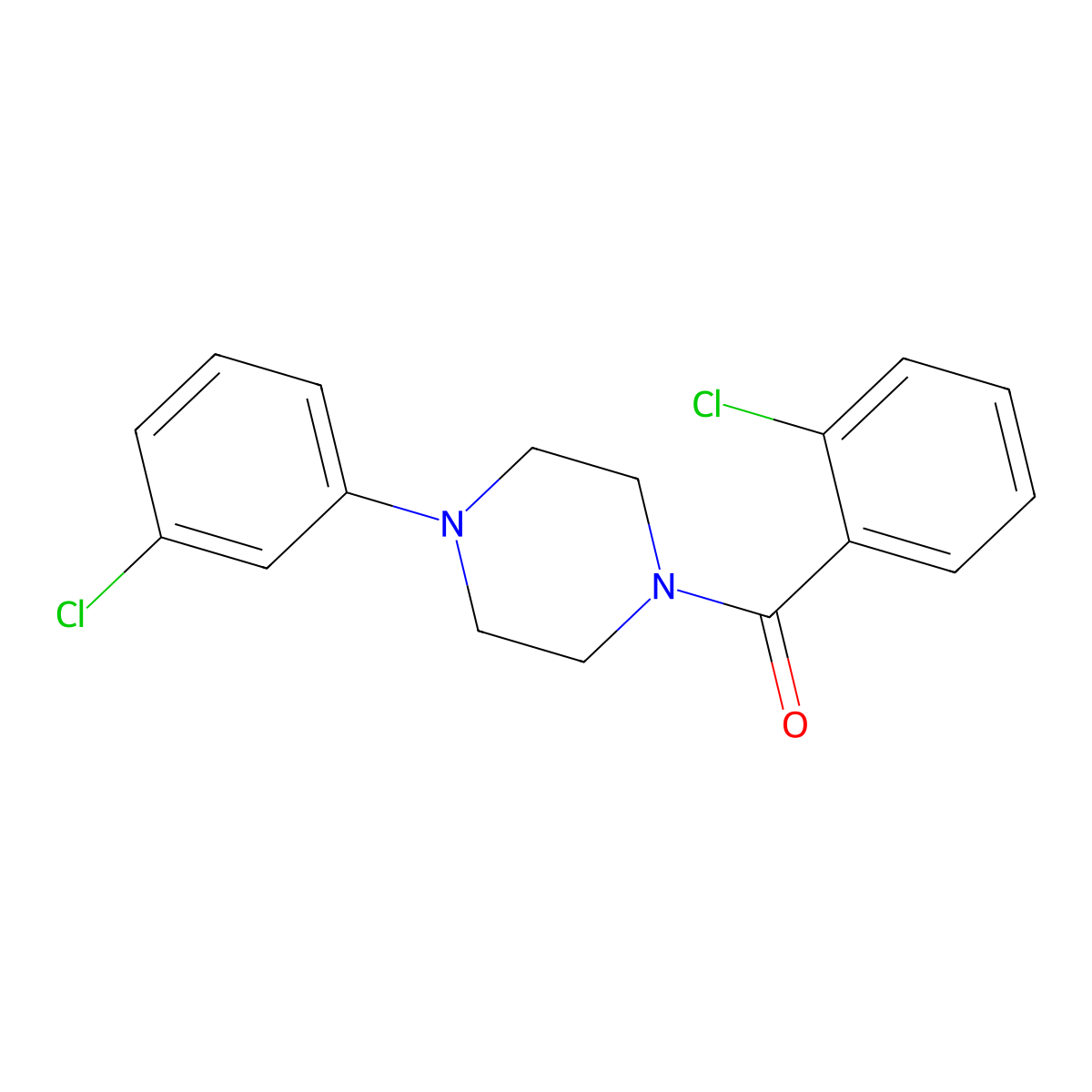 1-(2-Chlorobenzoyl)-4-(3-chlorophenyl)piperazine molecular structure, CAS 313981-29-2