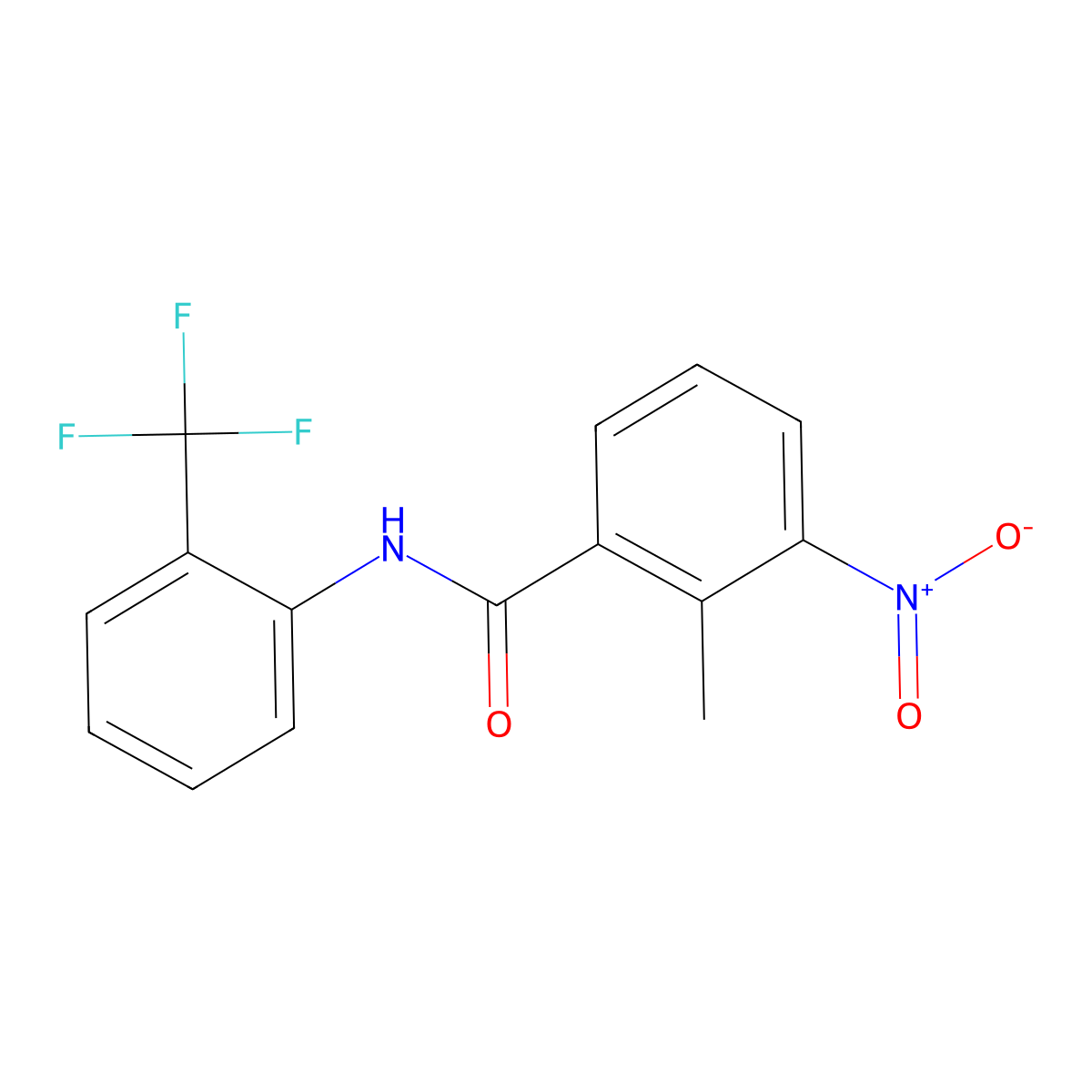2-Methyl-3-nitro-N-[2-(trifluoromethyl)phenyl]benzamide molecular structure, CAS 313981-33-8