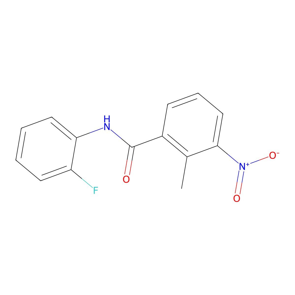 N-(2-fluorophenyl)-2-methyl-3-nitrobenzamide molecular structure, CAS 313981-34-9