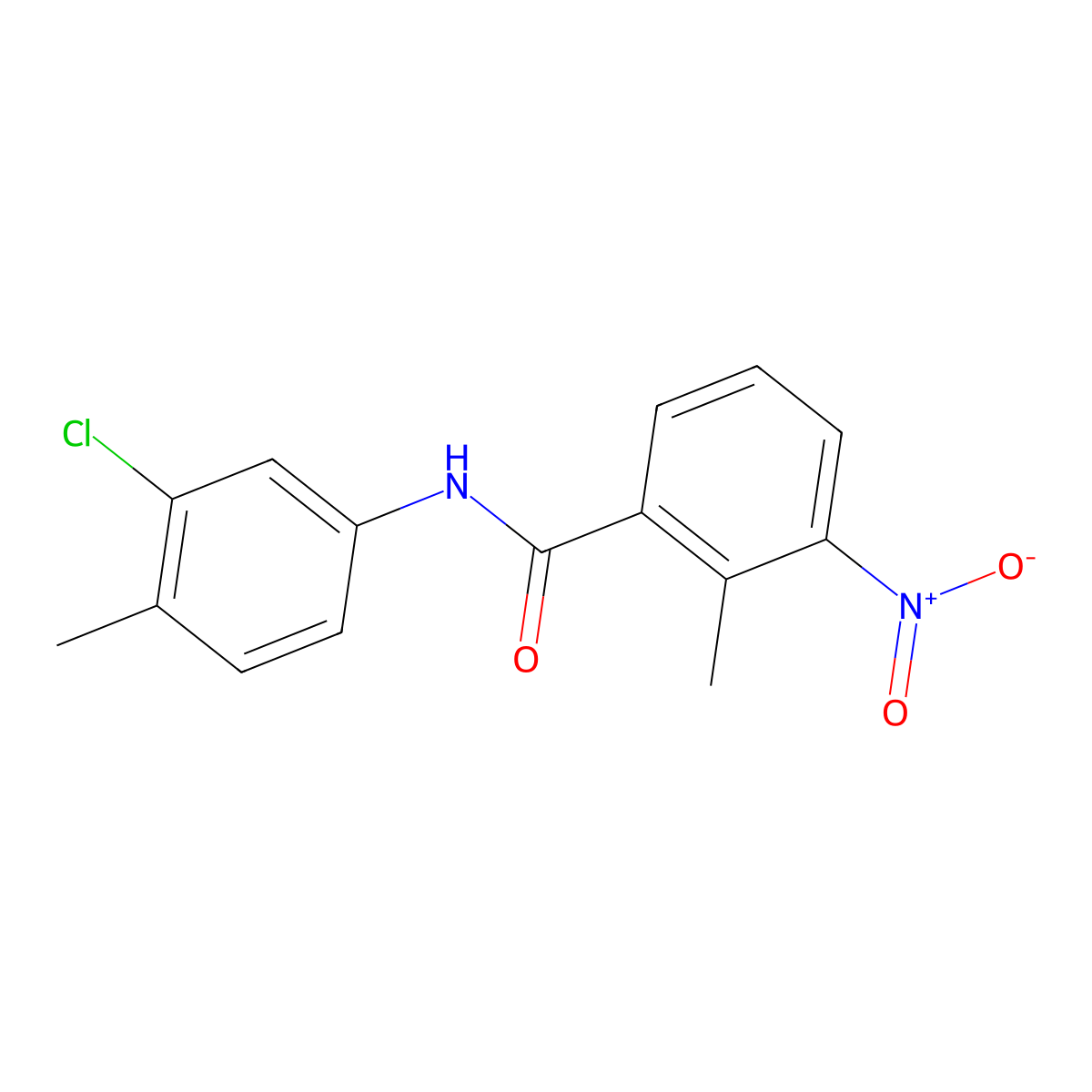 N-(3-chloro-4-methylphenyl)-2-methyl-3-nitrobenzamide molecular structure, CAS 313981-35-0