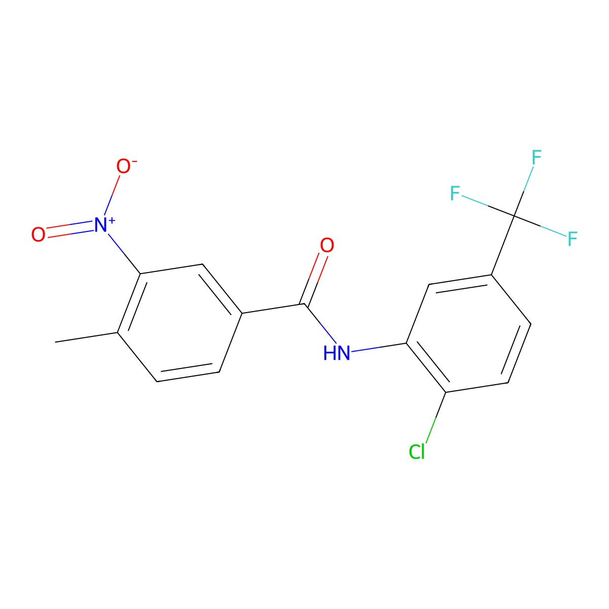 N-[2-chloro-5-(trifluoromethyl)phenyl]-4-methyl-3-nitrobenzamide molecular structure, CAS 313981-37-2