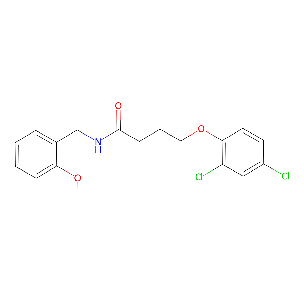 4-(2,4-dichlorophenoxy)-N-[(2-methoxyphenyl)methyl]butanamide molecular structure, CAS 313981-43-0
