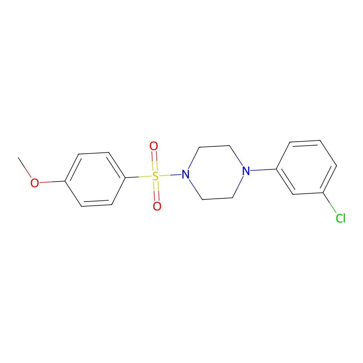 1-(3-Chlorophenyl)-4-[(4-methoxyphenyl)sulfonyl]piperazine molecular structure, CAS 313981-50-9
