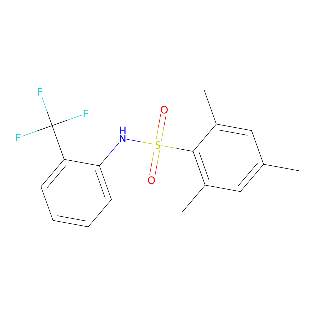 2,4,6-trimethyl-N-[2-(trifluoromethyl)phenyl]benzenesulfonamide molecular structure, CAS 313981-55-4