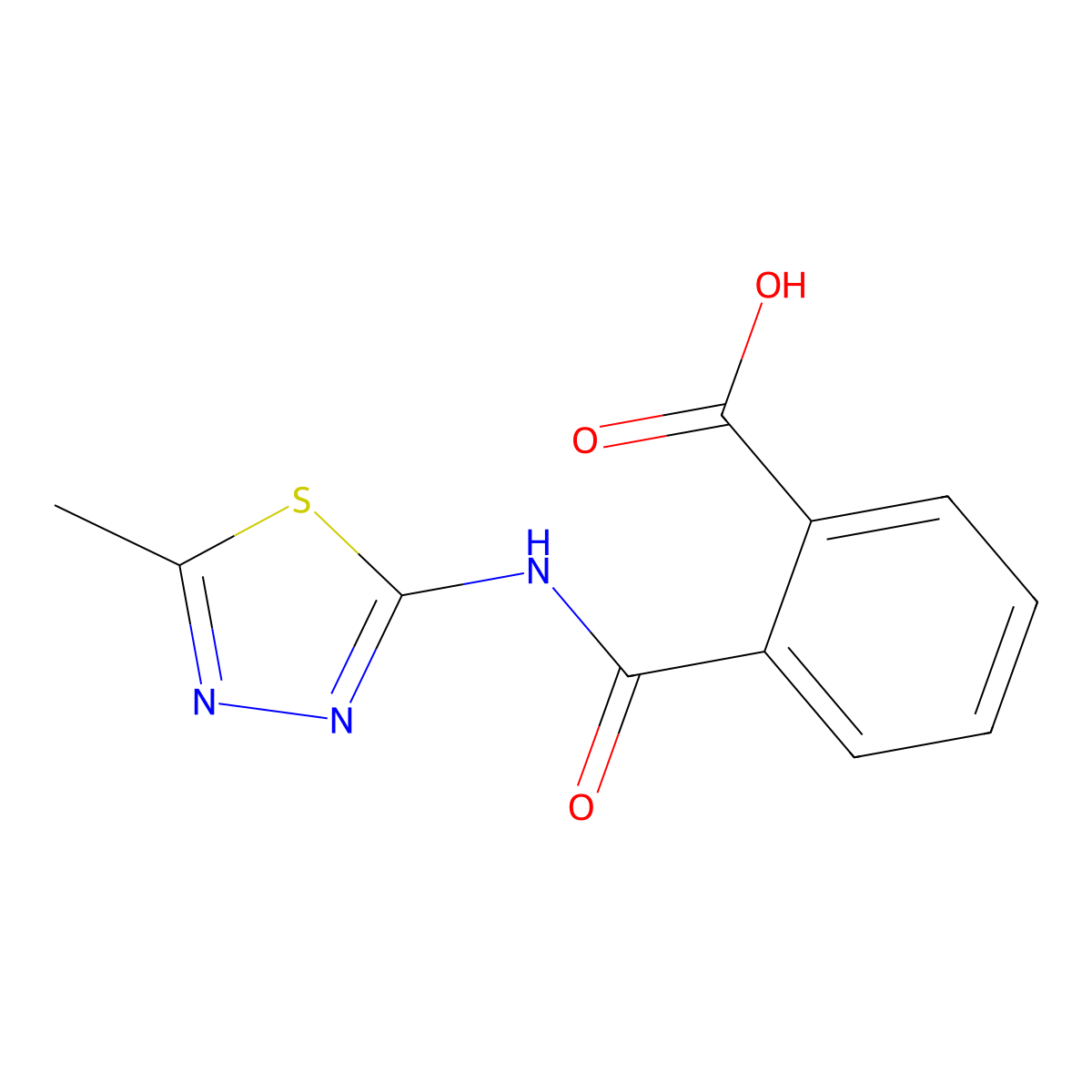 2-[(5-Methyl-1,3,4-thiadiazol-2-yl)carbamoyl]benzoic acid molecular structure, CAS 313981-64-5