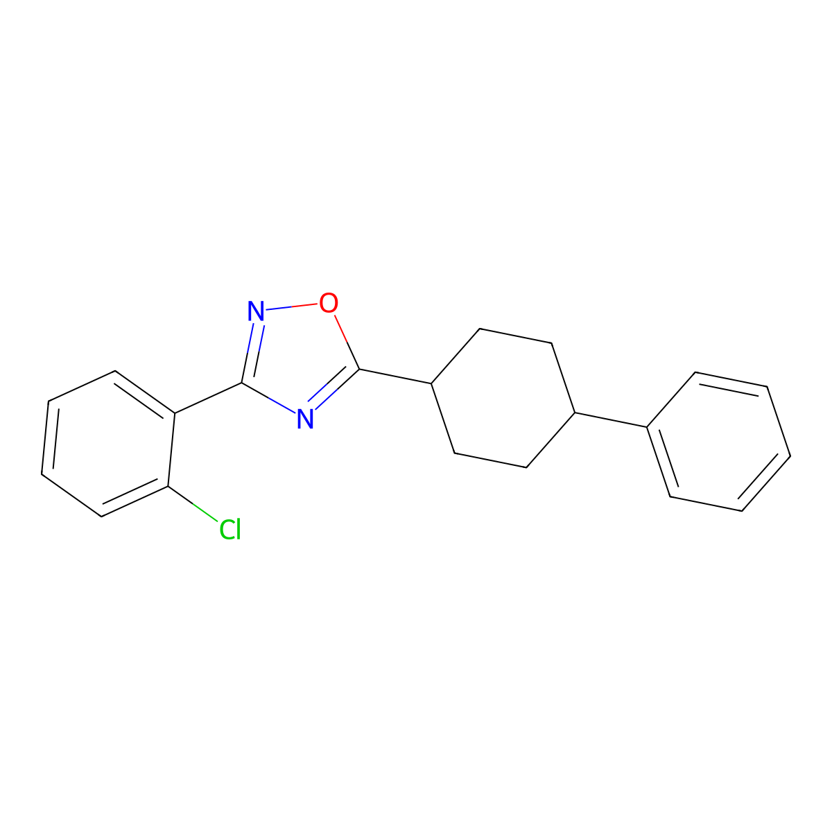 3-(2-Chlorophenyl)-5-(4-phenylcyclohexyl)-1,2,4-oxadiazole molecular structure, CAS 313981-73-6