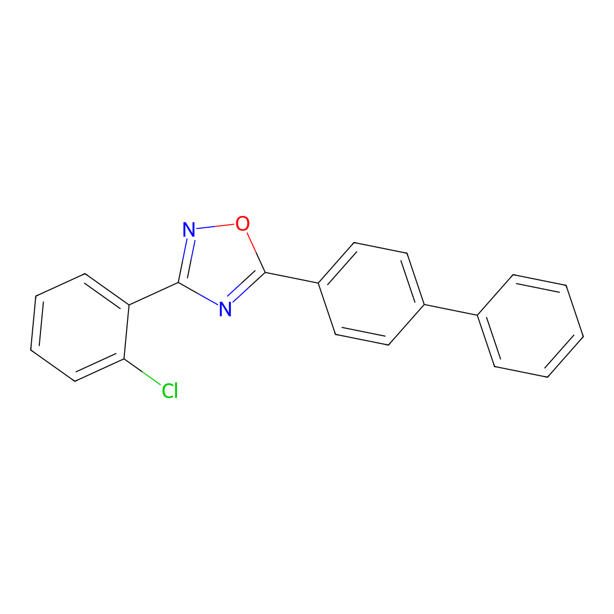 3-(2-Chlorophenyl)-5-(4-phenylphenyl)-1,2,4-oxadiazole molecular structure, CAS 313981-74-7