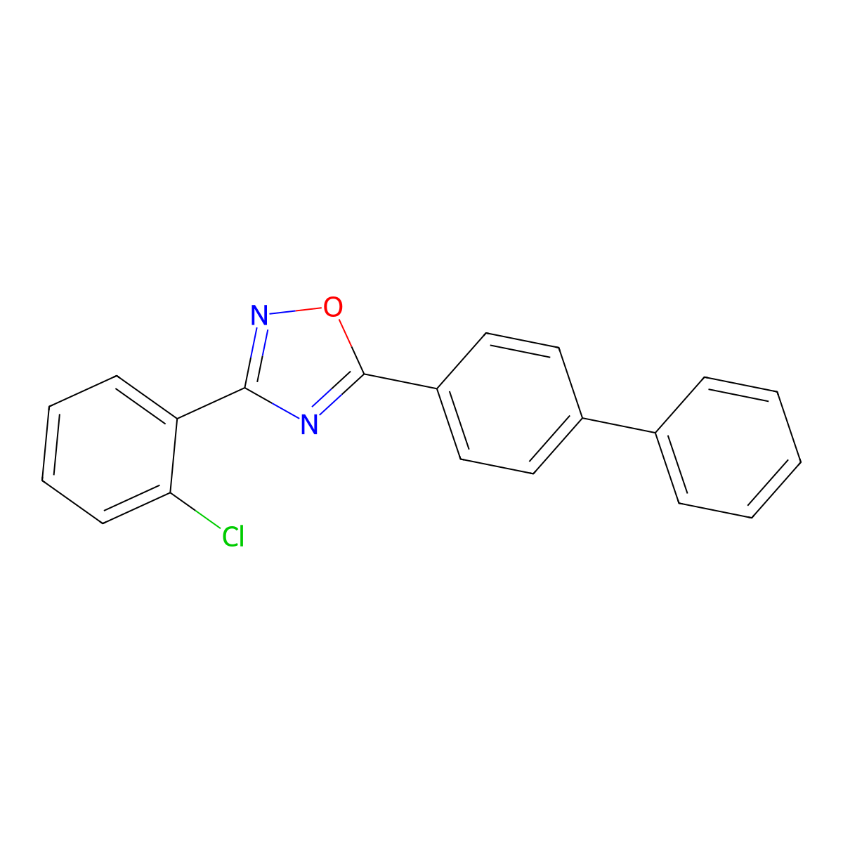 3-(2-Chlorophenyl)-5-(4-phenylphenyl)-1,2,4-oxadiazole molecular structure, CAS 313981-74-7