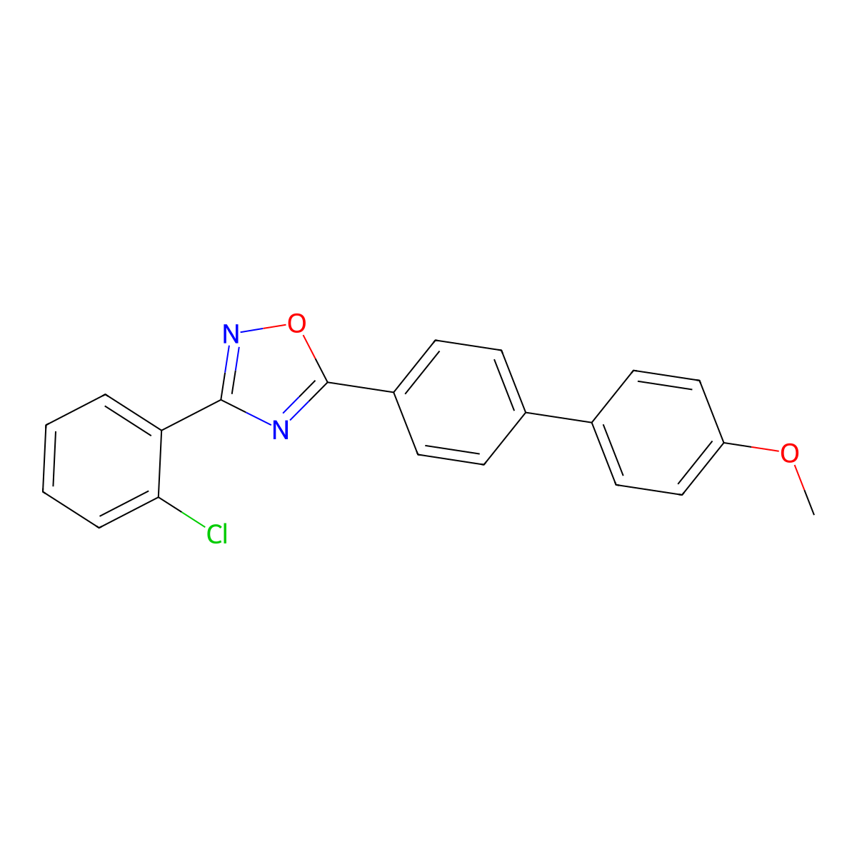 3-(2-Chlorophenyl)-5-[4-(4-methoxyphenyl)phenyl]-1,2,4-oxadiazole molecular structure, CAS 313981-75-8