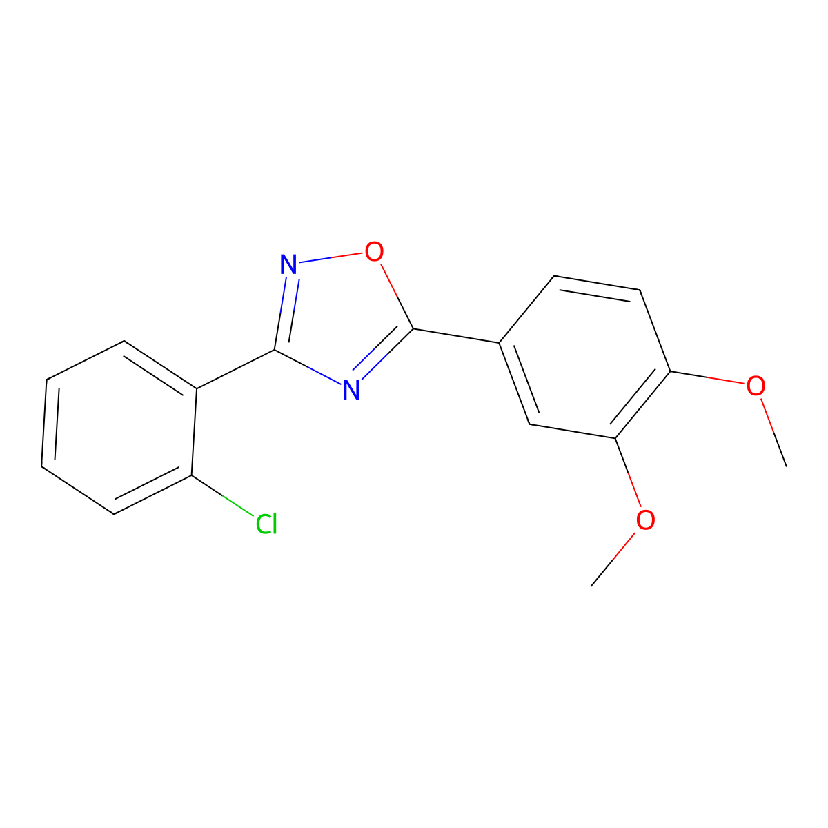 3-(2-Chlorophenyl)-5-(3,4-dimethoxyphenyl)-1,2,4-oxadiazole molecular structure, CAS 313981-76-9