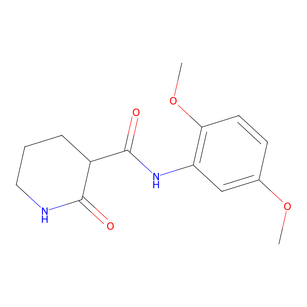 N-(2,5-dimethoxyphenyl)-2-oxopiperidine-3-carboxamide molecular structure, CAS 313981-93-0
