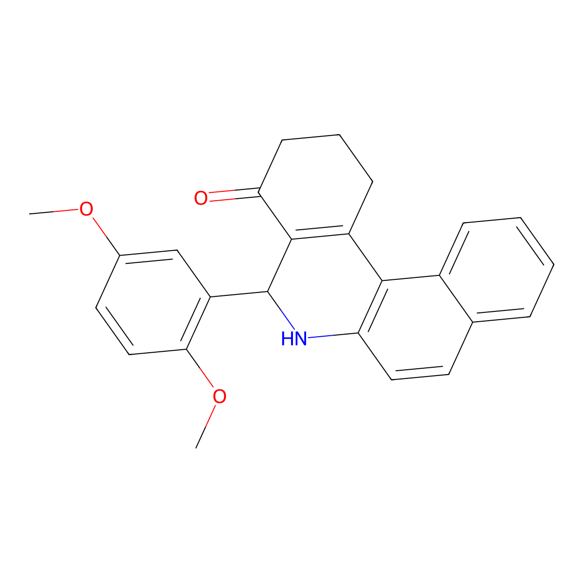 5-(2,5-dimethoxyphenyl)-2,3,5,6-tetrahydro-1H-benzo[a]phenanthridin-4-one molecular structure, CAS 313984-45-1