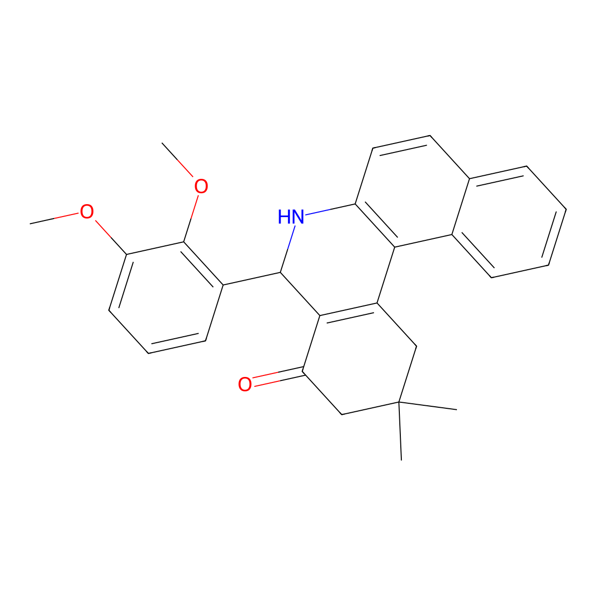 5-(2,3-Dimethoxyphenyl)-2,2-dimethyl-1,3,5,6-tetrahydrobenzo[a]phenanthridin-4-one molecular structure, CAS 313984-46-2