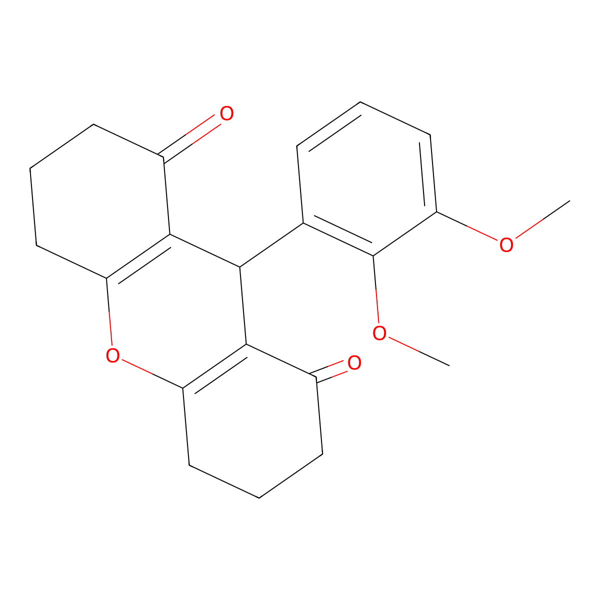 9-(2,3-dimethoxyphenyl)-3,4,5,6,7,9-hexahydro-1H-xanthene-1,8(2H)-dione molecular structure, CAS 313984-47-3