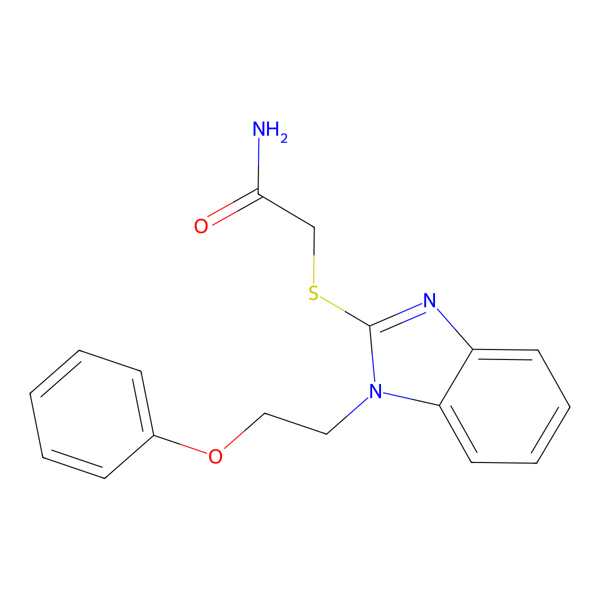 2-[1-(2-Phenoxyethyl)benzimidazol-2-yl]sulfanylacetamide molecular structure, CAS 313984-76-8