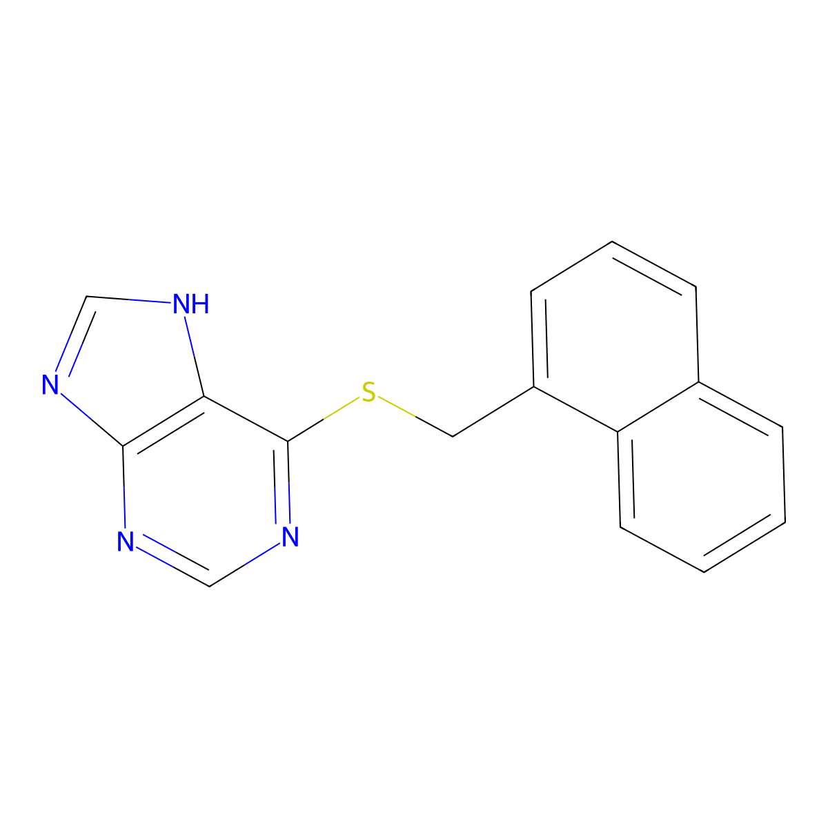 6-((1-naphthylmethyl)sulfanyl)-9H-purine molecular structure, CAS 313984-77-9