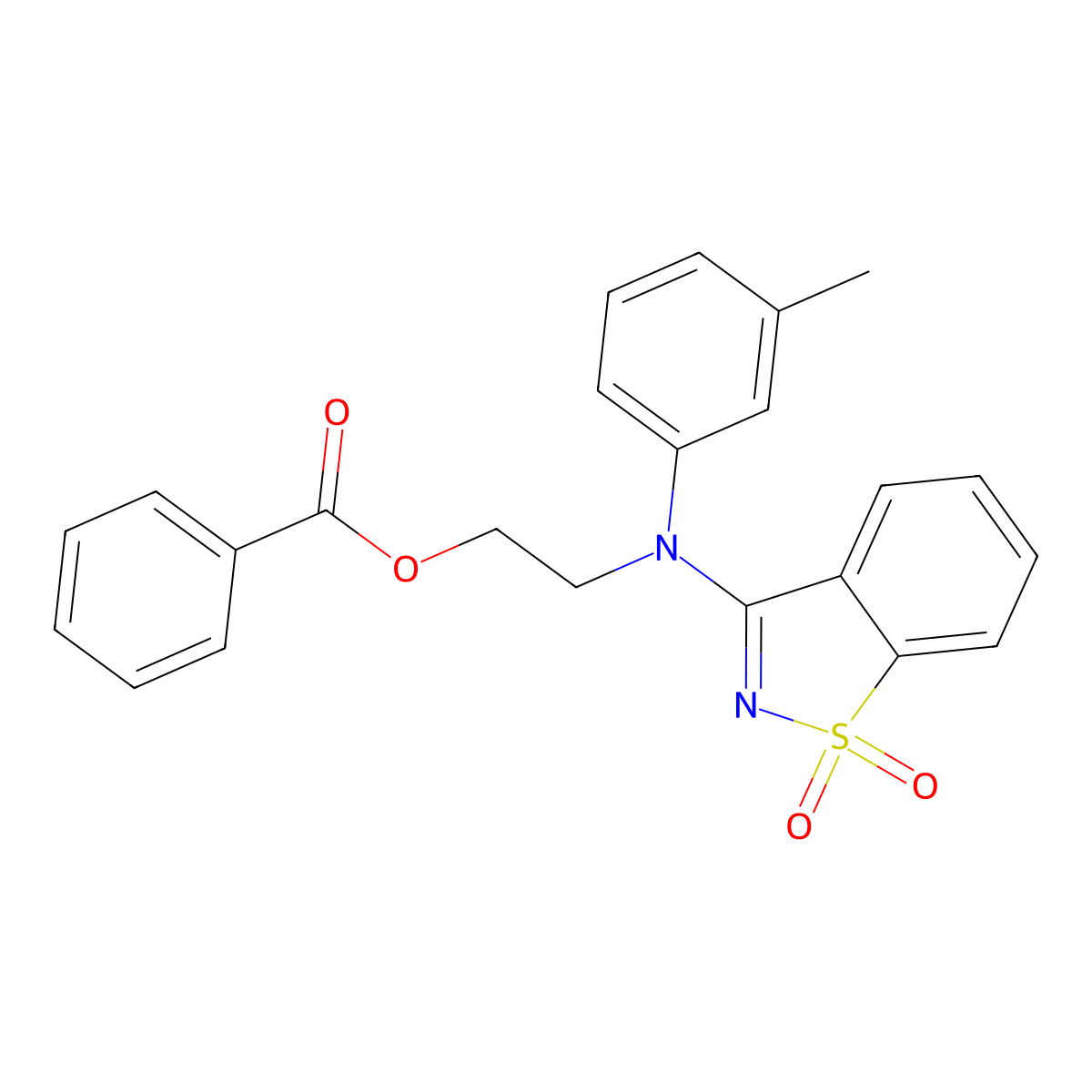 2-[(1,1-Dioxido-1,2-benzothiazol-3-yl)(3-methylphenyl)amino]ethyl benzoate molecular structure, CAS 313984-84-8