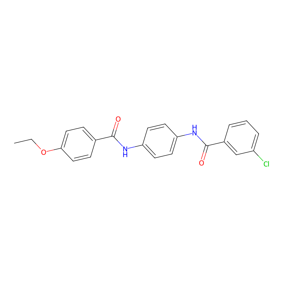 3-chloro-N-[4-[(4-ethoxybenzoyl)amino]phenyl]benzamide molecular structure, CAS 313984-87-1