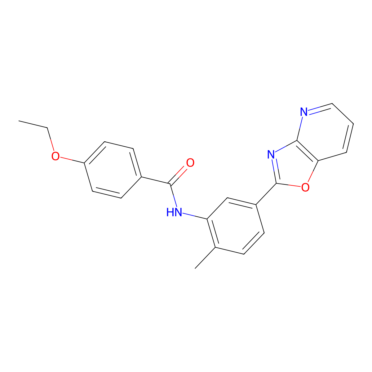 4-ethoxy-N-[2-methyl-5-([1,3]oxazolo[4,5-b]pyridin-2-yl)phenyl]benzamide molecular structure, CAS 313984-91-7