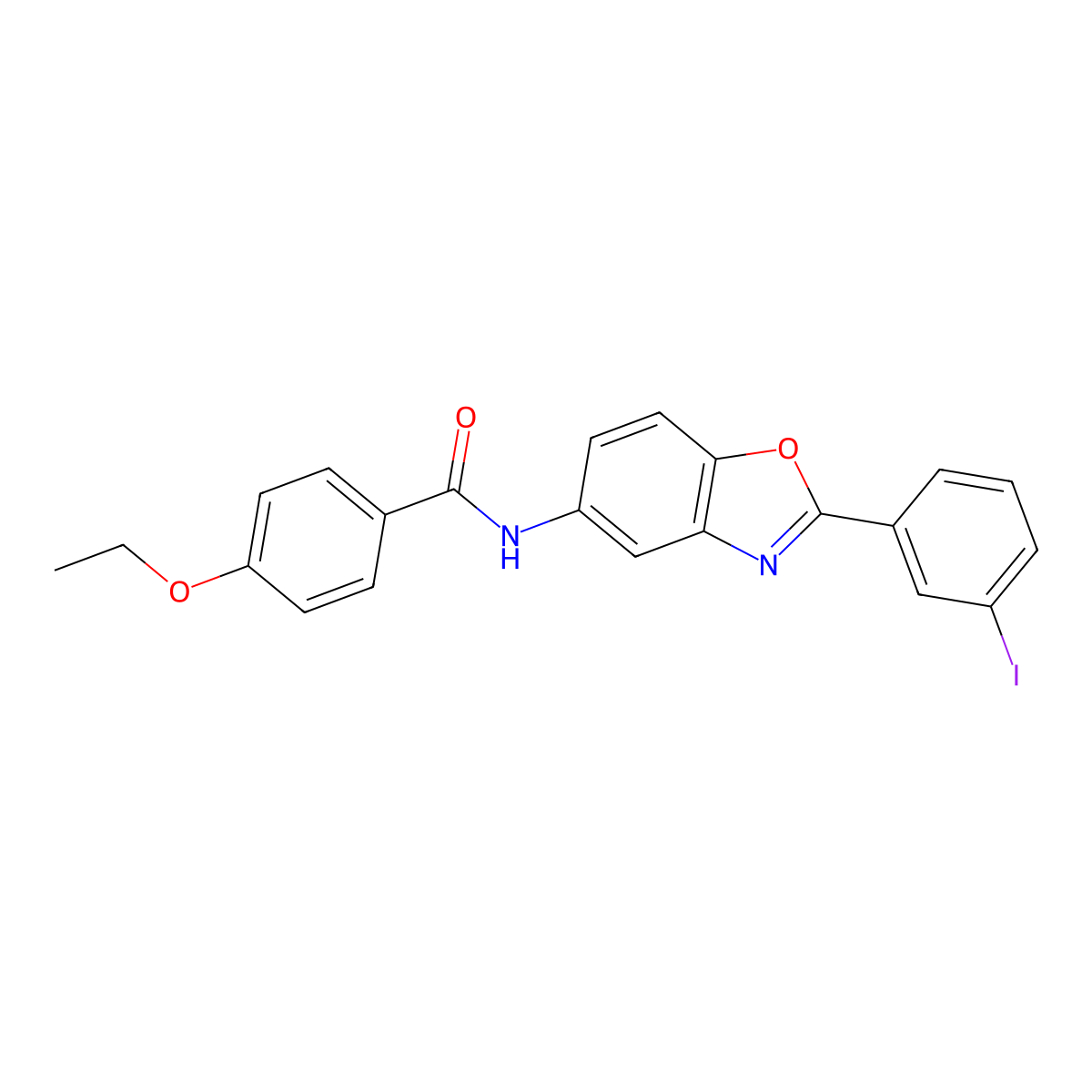 4-ethoxy-N-[2-(3-iodophenyl)-1,3-benzoxazol-5-yl]benzamide molecular structure, CAS 313984-94-0