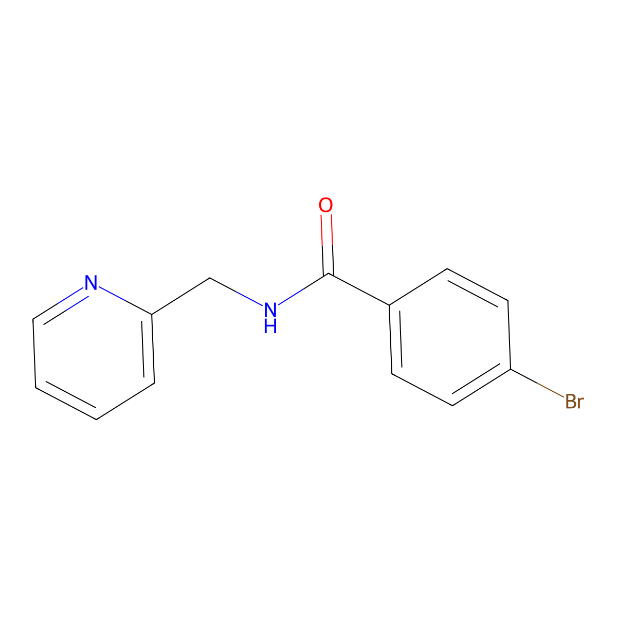 4-bromo-N-(pyridin-2-ylmethyl)benzamide molecular structure, CAS 313985-45-4