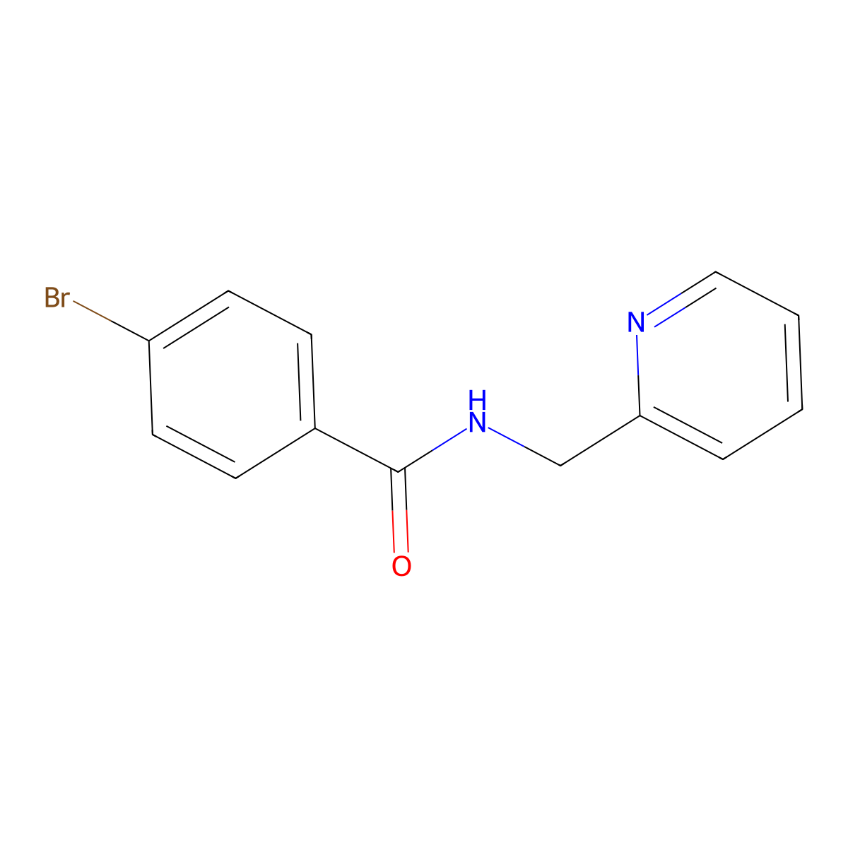 4-bromo-N-(pyridin-2-ylmethyl)benzamide molecular structure, CAS 313985-45-4