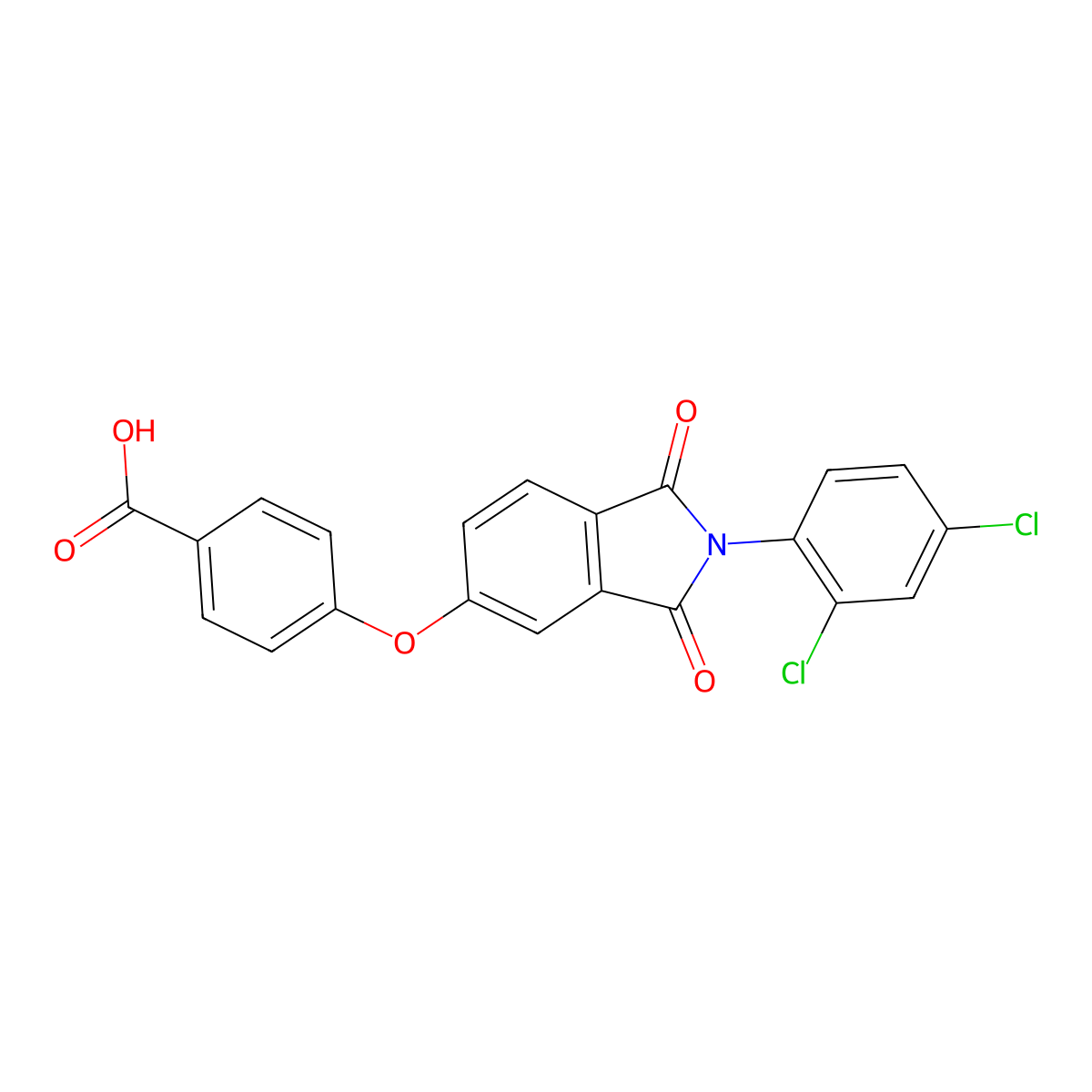 4-{[2-(2,4-dichlorophenyl)-1,3-dioxo-2,3-dihydro-1H-isoindol-5-yl]oxy}benzoic acid molecular structure, CAS 313985-57-8
