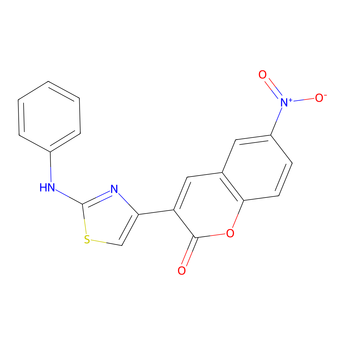 6-Nitro-3-(2-(phenylamino)thiazol-4-yl)-2H-chromen-2-one molecular structure, CAS 313985-59-0