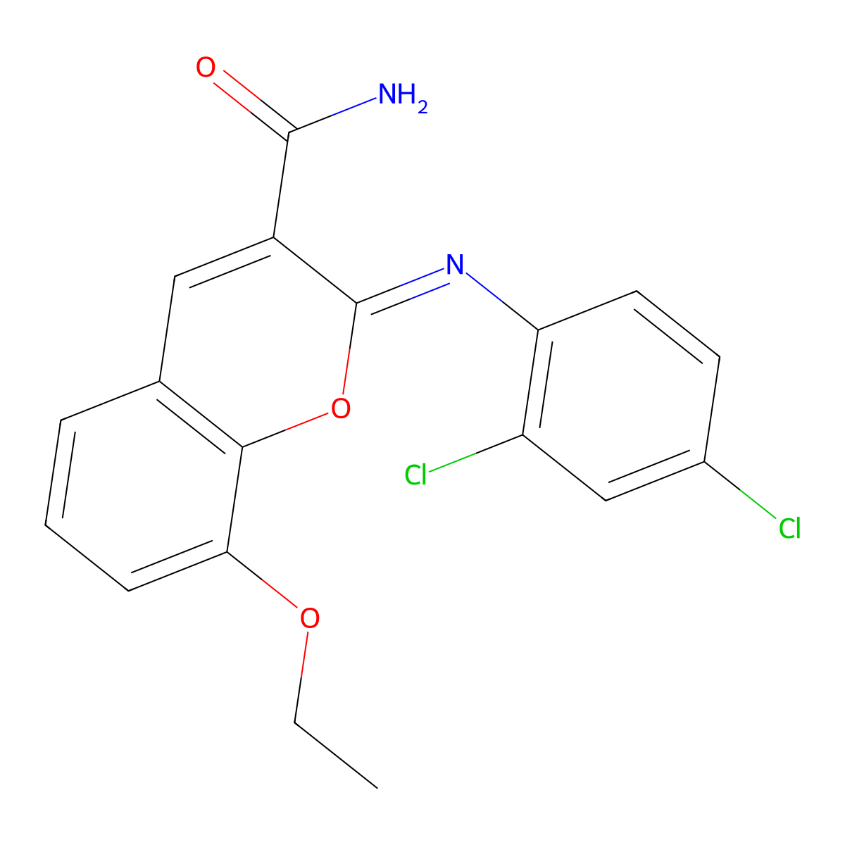 (2Z)-2-[(2,4-dichlorophenyl)imino]-8-ethoxy-2H-chromene-3-carboxamide molecular structure, CAS 313985-63-6