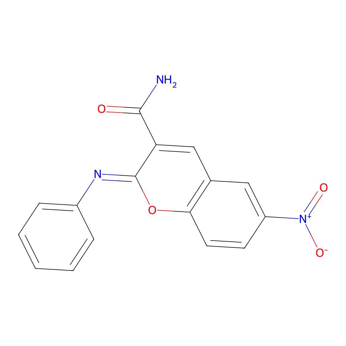 (Z)-6-nitro-2-(phenylimino)-2H-chromene-3-carboxamide molecular structure, CAS 313985-78-3