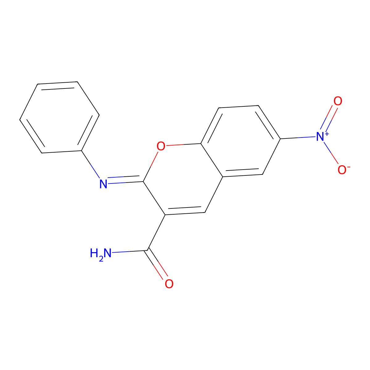 (Z)-6-nitro-2-(phenylimino)-2H-chromene-3-carboxamide molecular structure, CAS 313985-78-3