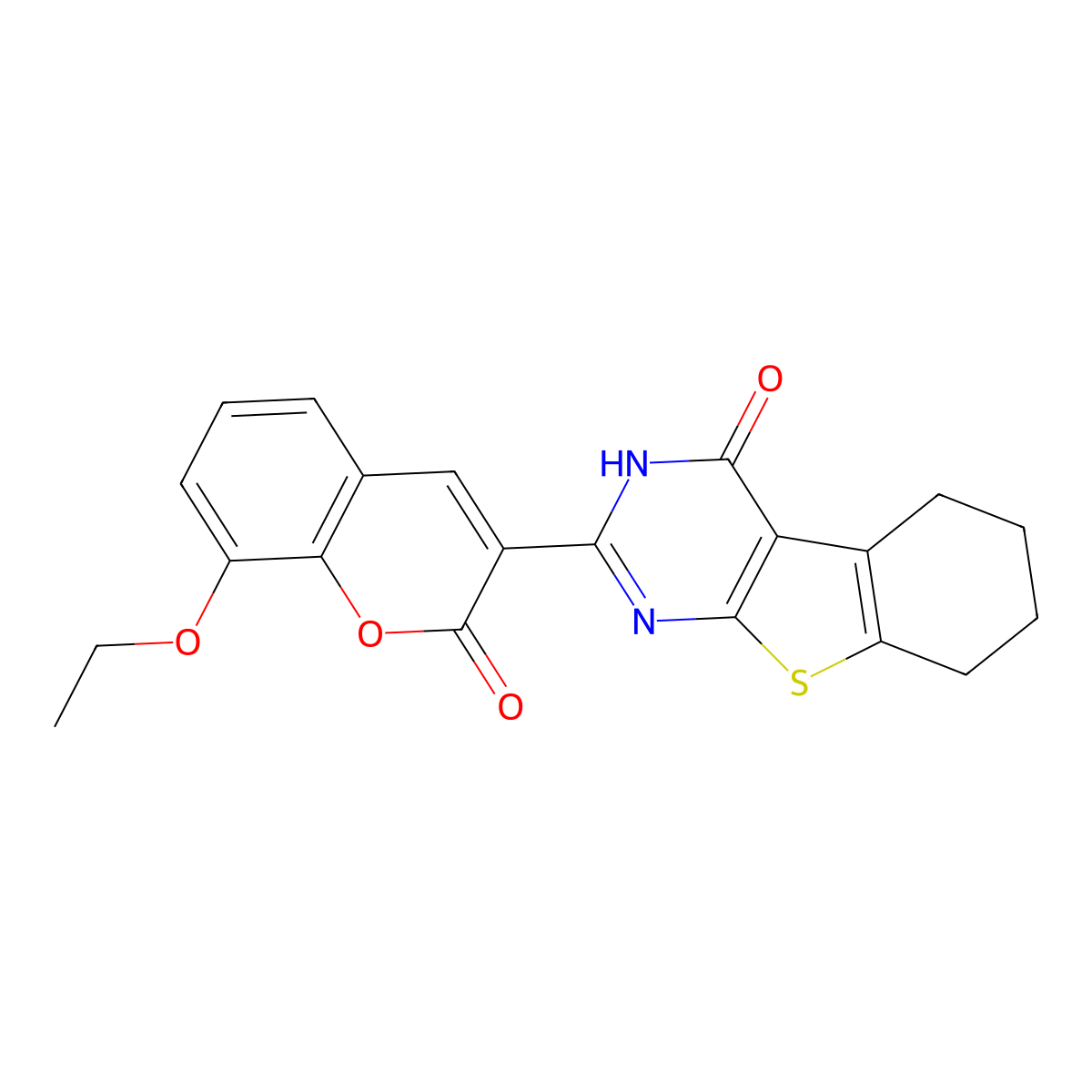 2-(8-ethoxy-2-oxo-2H-chromen-3-yl)-5,6,7,8-tetrahydro[1]benzothieno[2,3-d]pyrimidin-4(3H)-one molecular structure, CAS 313985-92-1