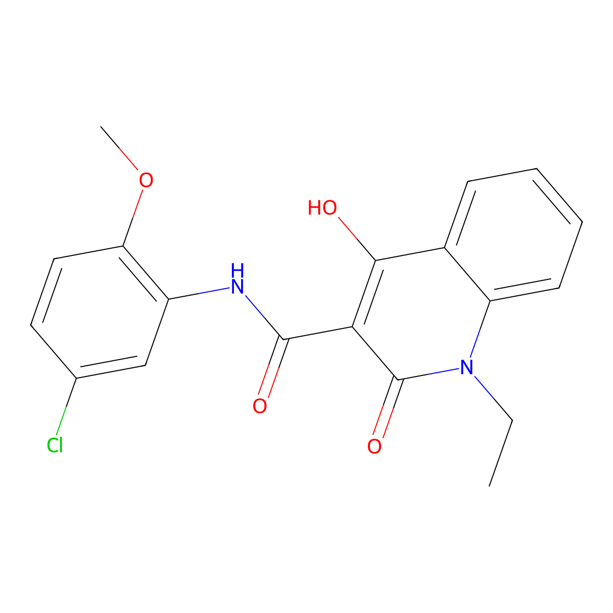N-(5-chloro-2-methoxyphenyl)-1-ethyl-4-hydroxy-2-oxo-1,2-dihydroquinoline-3-carboxamide molecular structure, CAS 313985-96-5
