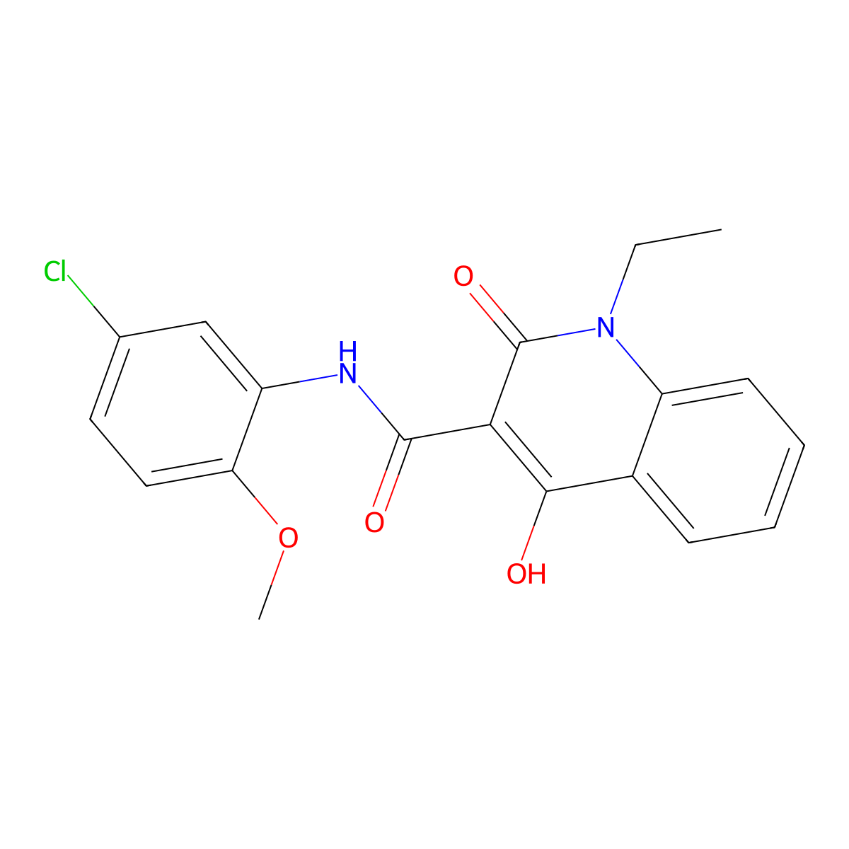 N-(5-chloro-2-methoxyphenyl)-1-ethyl-4-hydroxy-2-oxo-1,2-dihydroquinoline-3-carboxamide molecular structure, CAS 313985-96-5