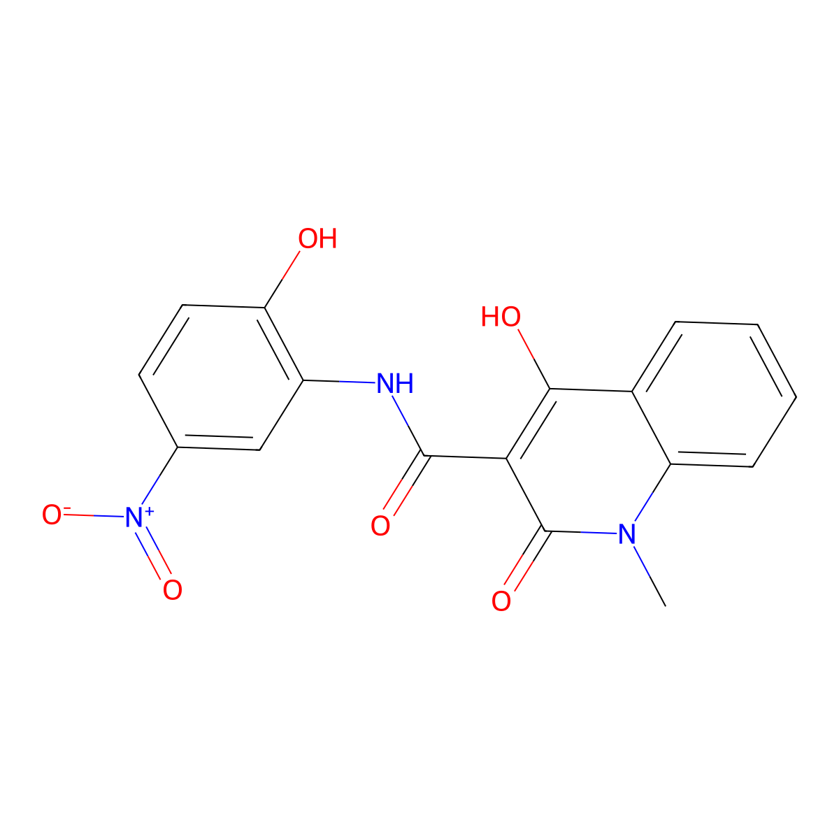 4-hydroxy-N-(2-hydroxy-5-nitrophenyl)-1-methyl-2-oxo-1,2-dihydroquinoline-3-carboxamide molecular structure, CAS 313986-00-4
