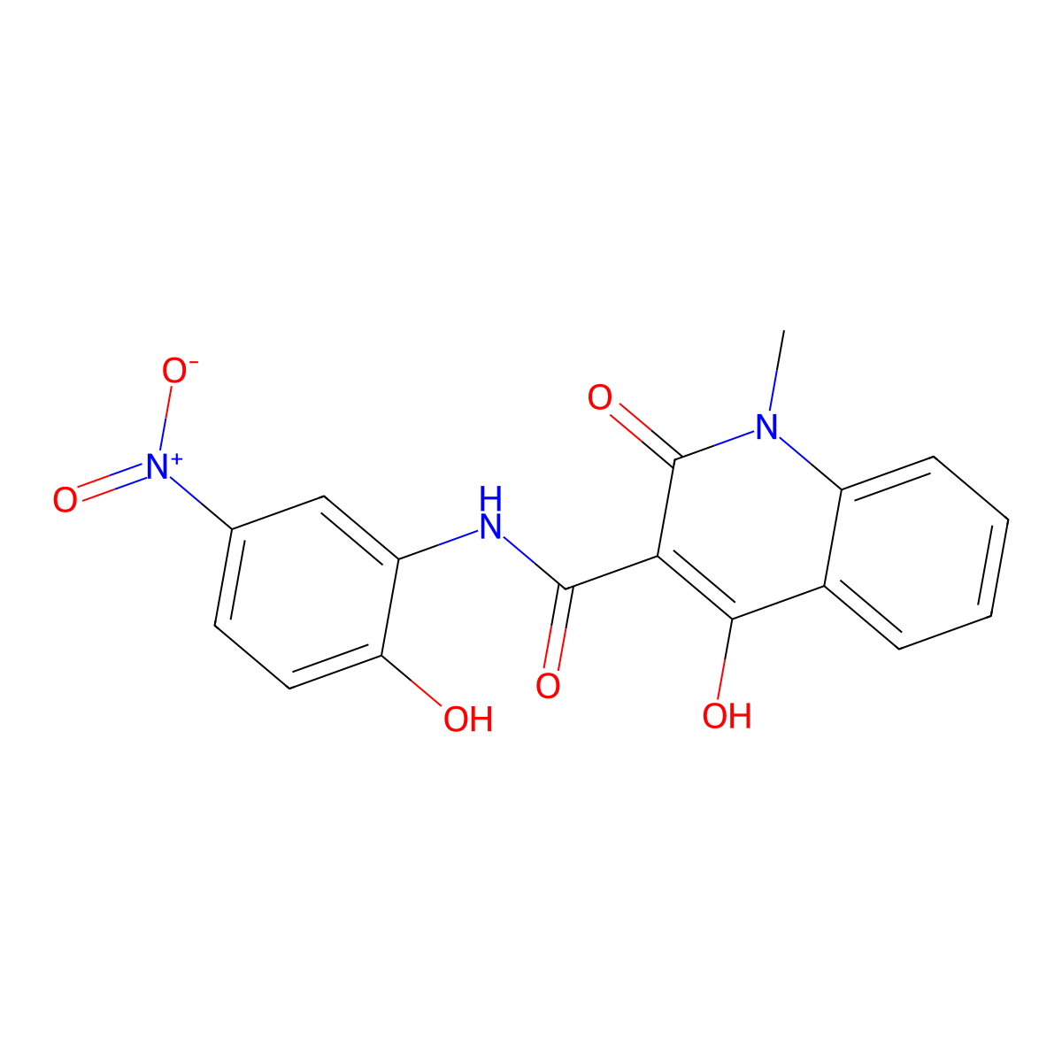 4-hydroxy-N-(2-hydroxy-5-nitrophenyl)-1-methyl-2-oxo-1,2-dihydroquinoline-3-carboxamide molecular structure, CAS 313986-00-4