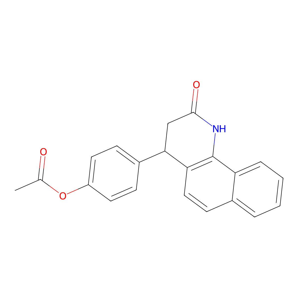 4-(2-Oxo-1,2,3,4-tetrahydrobenzo[h]quinolin-4-yl)phenyl acetate molecular structure, CAS 313986-09-3