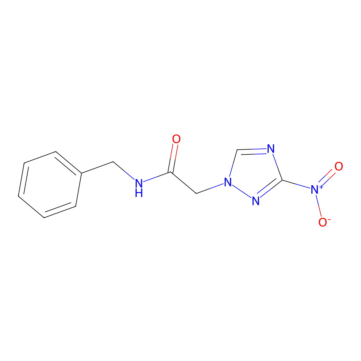 N-benzyl-2-(3-nitro-1,2,4-triazol-1-yl)acetamide molecular structure, CAS 313986-39-9