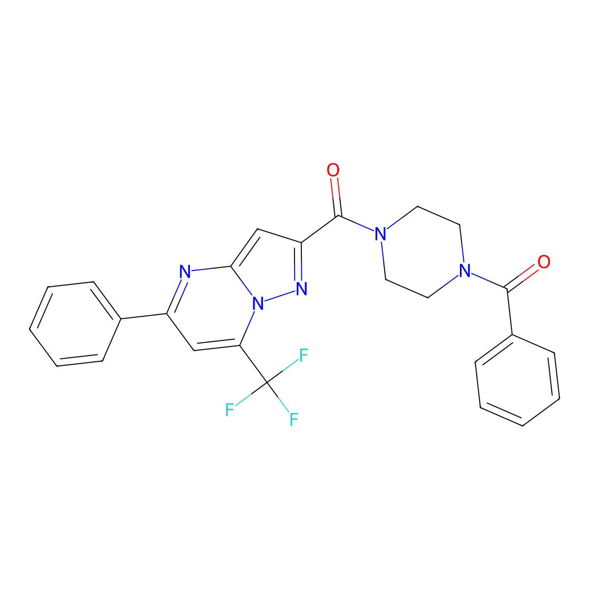 2-[(4-Benzoyl-1-piperazinyl)carbonyl]-5-phenyl-7-(trifluoromethyl)pyrazolo[1,5-A]pyrimidine molecular structure, CAS 313986-65-1