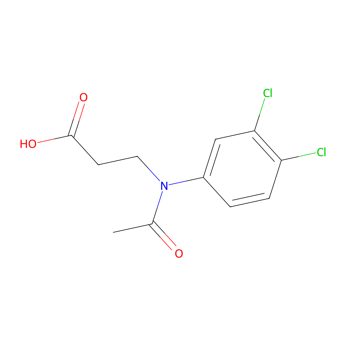 3-[N-(3,4-Dichlorophenyl)acetamido]propanoic acid molecular structure, CAS 31399-37-8