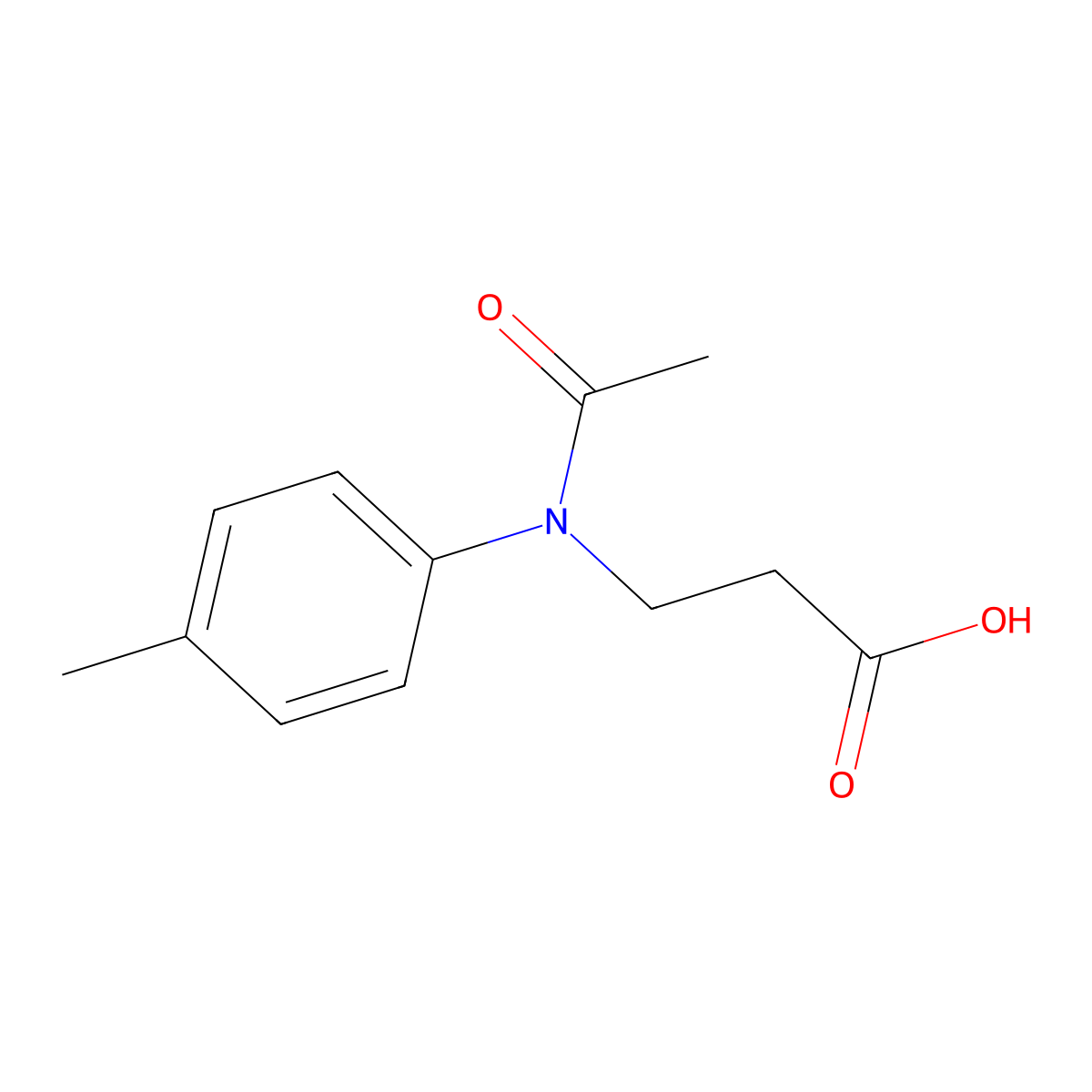 3-[N-(4-methylphenyl)acetamido]propanoic acid molecular structure, CAS 31399-40-3