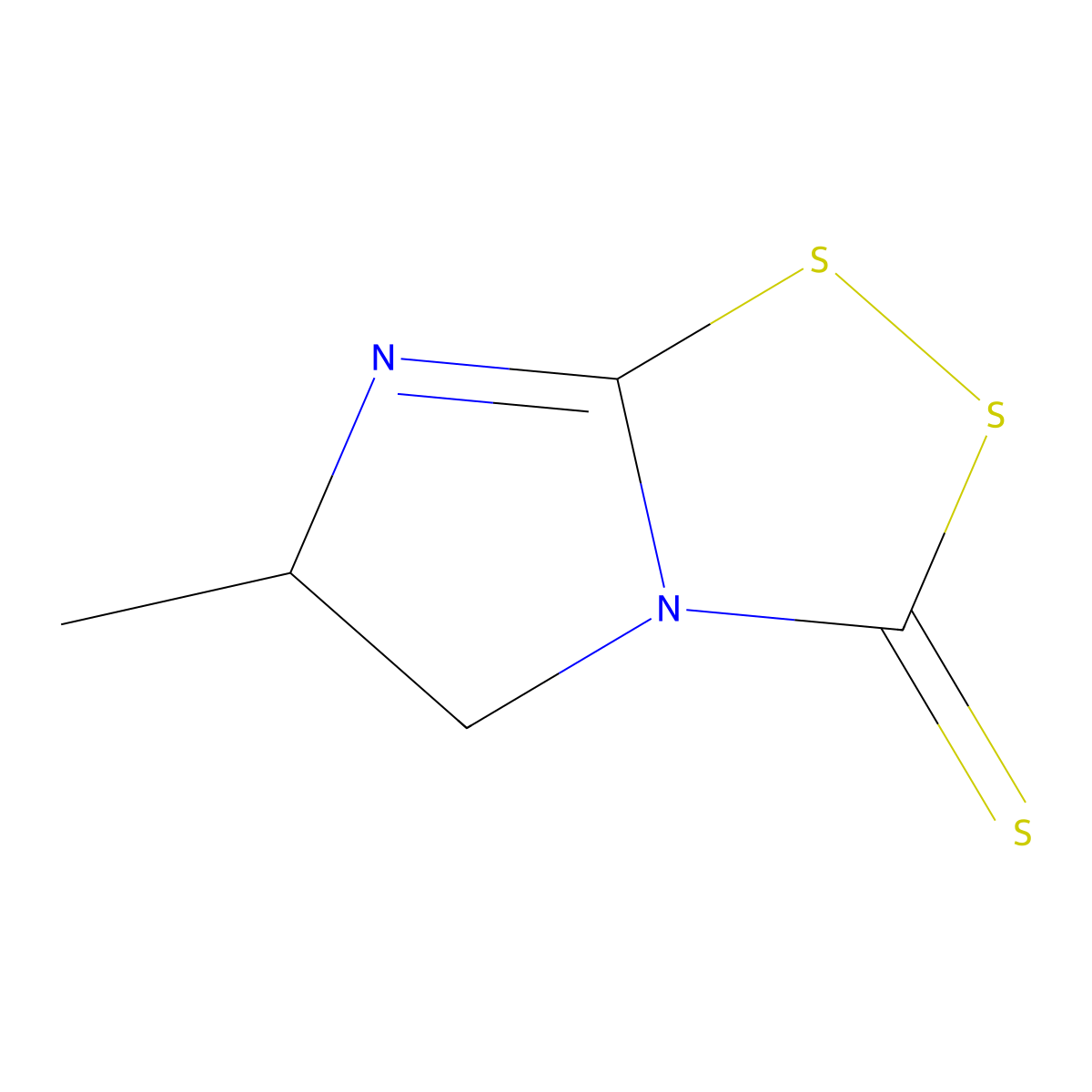 6-methyl-5,6-dihydro-3H-imidazo[2,1-c][1,2,4]dithiazole-3-thione molecular structure, CAS 31399-73-2